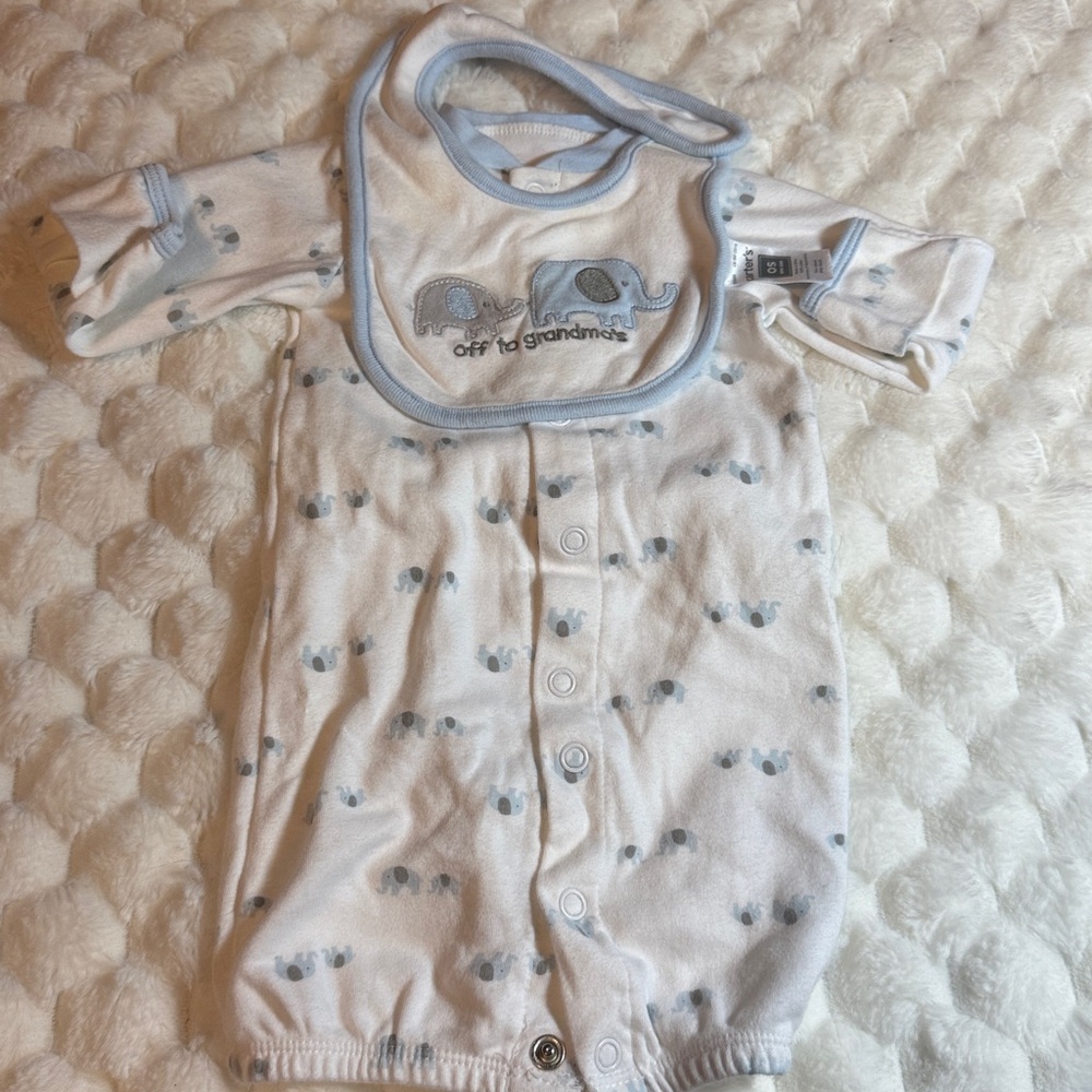 Carter's Blue Elephant Baby Set